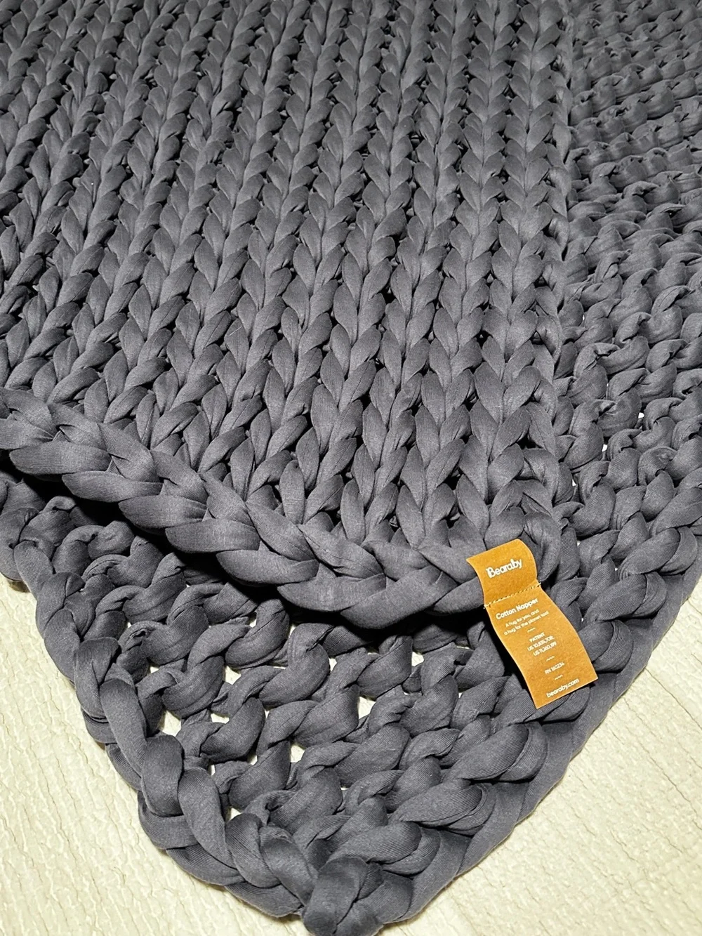 NWT Bearaby Cotton Weighted Blanket in Asteroid Grey 25lb